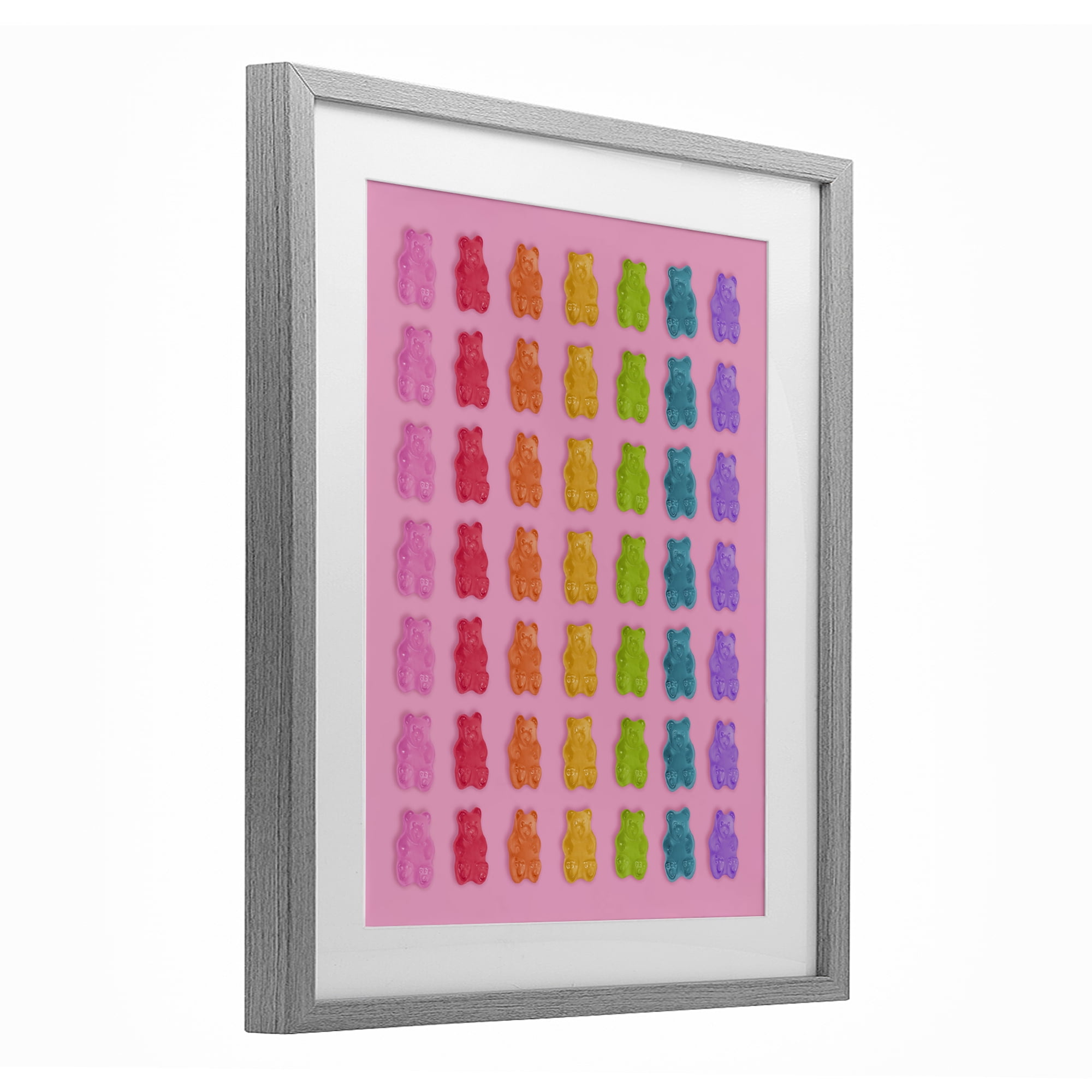 Stupell Industries Rainbow Bears in Stripes Gray Framed Print Under Glass, design by LISH Creative