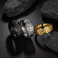 thumbnail image 4 of PAMTIER Men's Women's Stainless Steel 8MM Classic Geometric Pattern Wedding Band Ring Gold Size 9, 4 of 5
