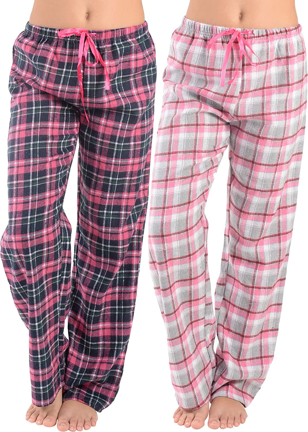 Women's Flannel Pajama Pants-Plaid Lounge Pants Cotton Blend Pajama Bottoms with Pockets 