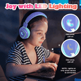 thumbnail image 3 of Mpow Kids USB-C Wired Headphones with Microphone, 85/94dB Volume Limited, LED Light, Foldable Over-Ear Design for School & Tablet, 3 of 8