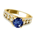 thumbnail image 3 of Aonejewelry 1.20 Ct. Halo Unique Design Sapphire and Diamond Engagement Ring Crafted In 14k Solid Yellow Gold, 3 of 4