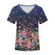 thumbnail image 5 of Pntutb Moda Mujer Verano Cuello En V Manga Corta Estampado Casual Camiseta Blusa Pntutb Pntutb-5162, 5 of 6