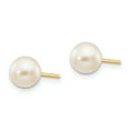 thumbnail image 2 of 14k 6-7mm Round White Saltwater Akoya Cultured Pearl Stud Earrings, 2 of 3