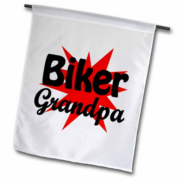 3dRose, Biker grandpa, Red,, 18 x 27 inch Garden Flag