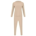thumbnail image 4 of Tweang Thermal Sets for Women Women Long Johns Thermal Set Long Johns Womens Thermal Pajamas Ski Thermals for Women Thermals for Women Long Underwear Beige L-3XL, 4 of 6