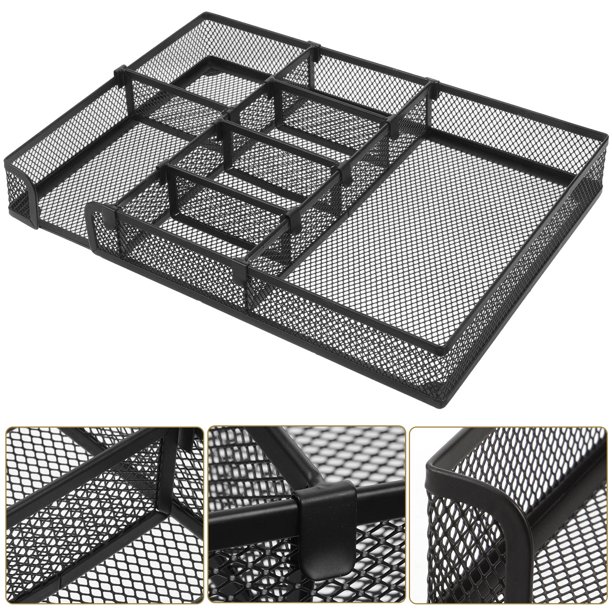 unbranded Organizador De Archivos De Metal Negro Para Oficina Con Soporte Para Carpetas Y Documentos