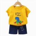 thumbnail image 5 of Summer Boys Girls 2 Piece Outfits Toddler Boy Clothes Sets Cute Summer Surf Print T-Shirt and Beach Print Shorts Outfit, 5 of 6