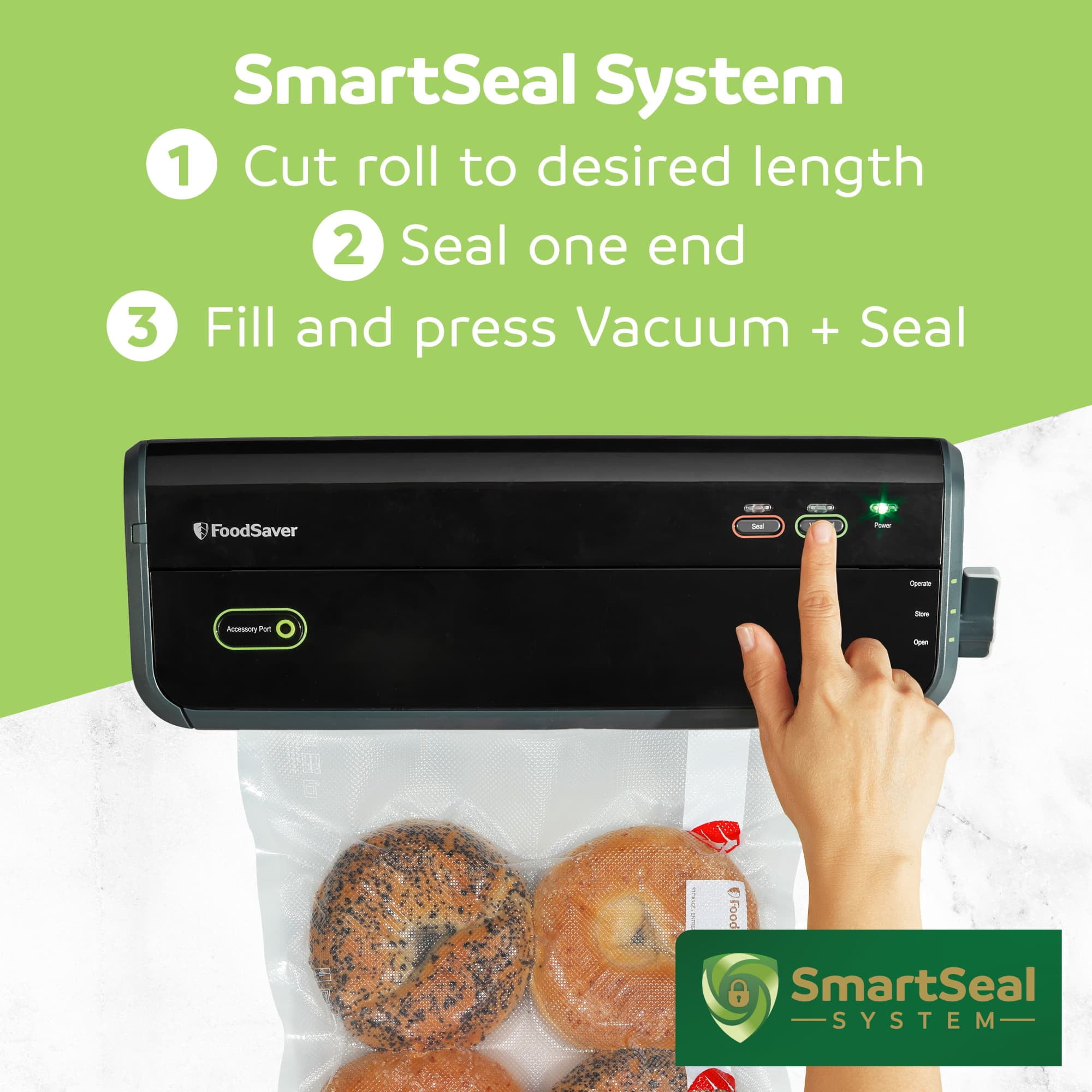FoodSaver Vacuum Sealer Rolls, 1 Pack 11" x 18' Rolls, BPA-Free Custom Size Storage Bags for Food Storage, Sous Vide, and Meal Prep