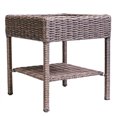 thumbnail image 1 of Wicker Side Table Outdoor Patio Double Layer Coffee Table Square Rattan End Table Storage Shelf Furniture,22"Hx20"Wx20"D, 1 of 5