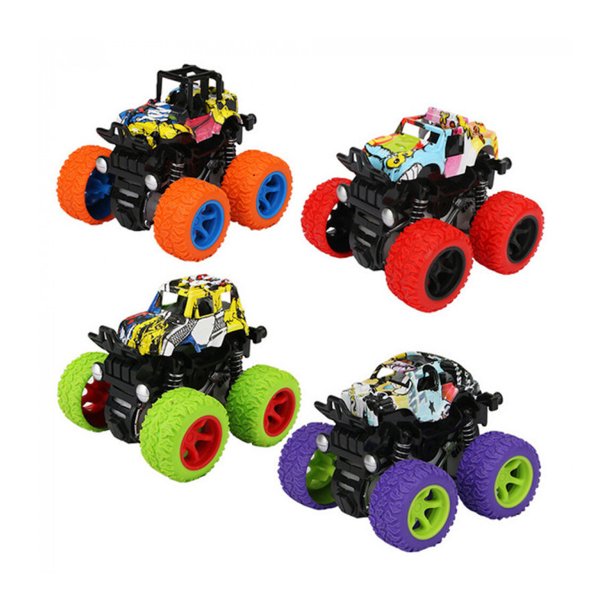 Carro de Fricción de Juguete The Baby Shop HP1153505 Set 4 Coches Truck Verde -
