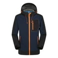 thumbnail image 5 of Iugvhana Men's Softshell Jacket Fleece Lined Warm Outdoor Hiking Jackets Waterproof Zip Up Casual Hooded Windbreaker Jacket with Zipper Pocket Navy XXL, 5 of 5