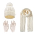 thumbnail image 6 of Sentuca 3 Pcs Kids Winter Hat Gloves Scarf Set Pom Pom Knit Beanie Long Scarf and Gloves Warm Cold Weather Accessory for Boys Girls Size 3-12Y, 6 of 6