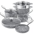 thumbnail image 1 of Juego de utensilios de cocina MICHELANGELO Stone, 10 piezas, ultra antiadherentes, 1 of 7