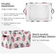 thumbnail image 2 of Large Foldable Storage Bin Pink Strawberry Fabric Storage Baskets Collapsible Decorative Baskets Organizing Basket Bin with PU Handles for Shelves Home Closet Living Room-2Pack Decor Gifts, 2 of 7