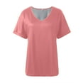 thumbnail image 5 of Trendy Plus Size Women's T-Shirt V Neck Casual Summer Top for Everyday Wear Comfortable Fashion Piece Women's Crew Neck Shirt Basic Short Sleeves Summer T Shirt Tops, 5 of 5