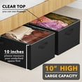 thumbnail image 3 of SpaceAid 2 Pack 10" High Under Bed Storage Containers, Fabric, Black, 3 of 7