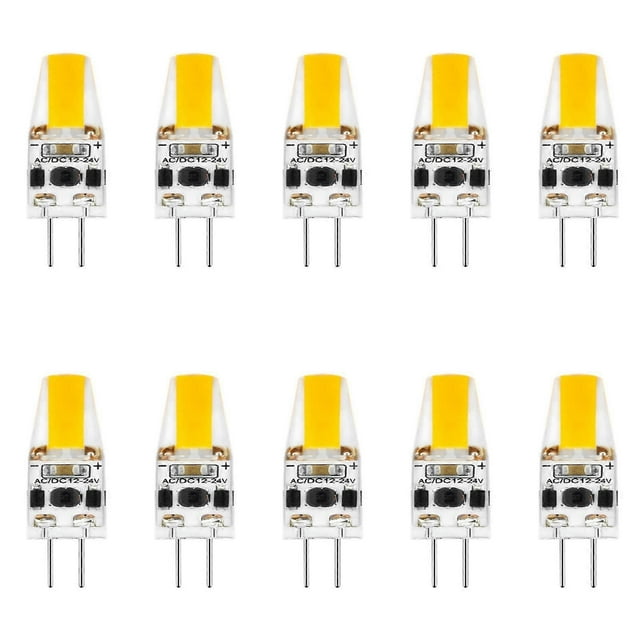 G4 Led Bulb Dimmable 2W Daylight Lighting, AC/DC 12V24V 0705 COB Light Bulbs, 10 Pack