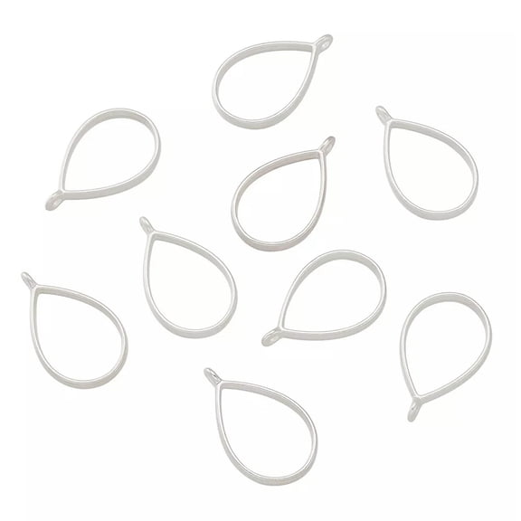 U8MO 10pcs Rack Plating Alloy Drop Open Back Bezel Hollow Pendants Charms 33.9x20.5mm