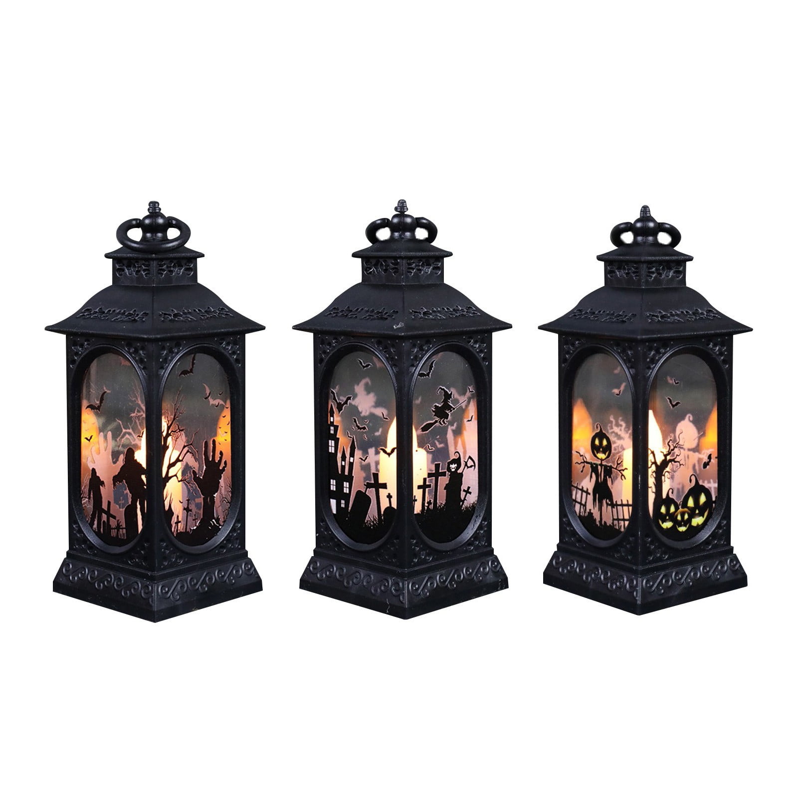 Bulepople 3PC Halloween Decorations Night Light LED Halloween Wind Lantern Ornaments