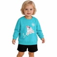 thumbnail image 4 of FYDUU Toddler Girls Cute Embroidered Sweatshirts Lightweight Casual Long Sleeve Crewneck Sweatshirt Pullover Tops Fall Clothes 5-6 Years, 4 of 6