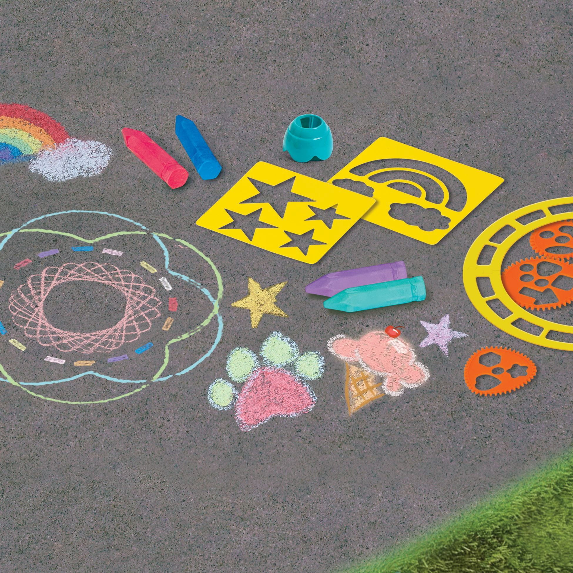 Kids Ultimate Sidewalk Chalk Set, Green Handle - 37 Pieces