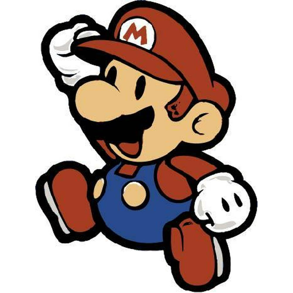Super Mario Bros Happy Jump Mario Pose Nintendo Cartoon Character Wall Art Sticker Vinyl Decals