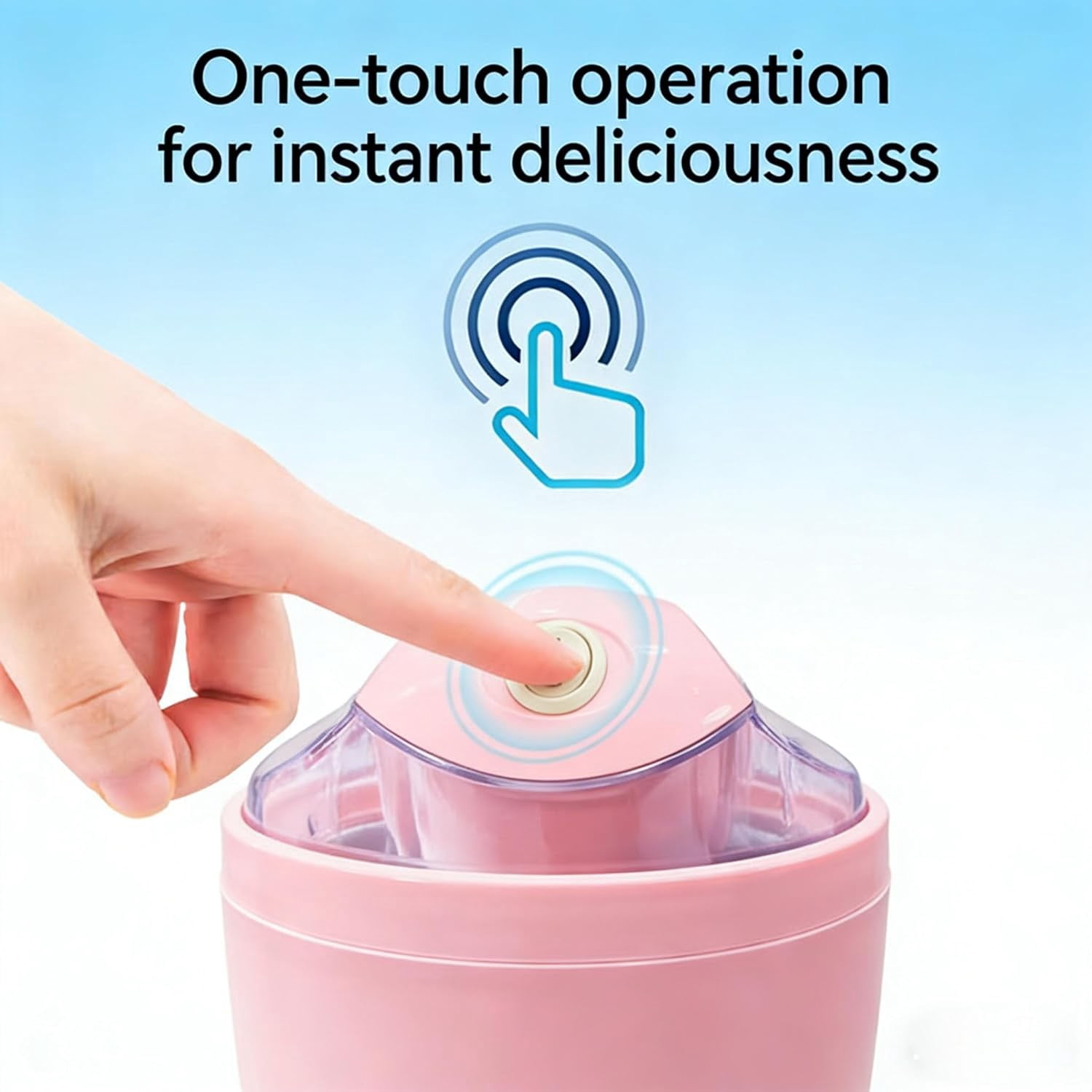 Mini Ice Cream Maker Machine Electric Homemade, Portable Small Ice Cream Maker for DIY Frozen Dessert Soft Serve with One Touch Control
