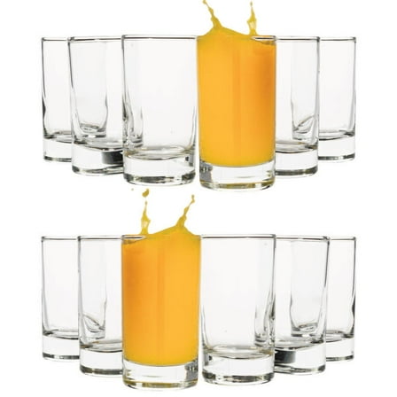 Madison 4.75 Ounce Drinking Glasses, Great for Children, Tasting, and Small Portions, Thick and Durable, For Water, Juice, and Soda, Dishwasher Safe, Set of 12, 2.1” x 3.9”