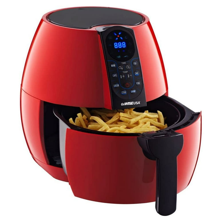 GoWISE USA 3.7 Quart 8 in 1 Electric Programmable Air Fryer Chili Red