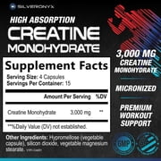 Creatine Monohydrate 3000mg - Extra Strength Micronized Creatine Powder - Supports Lean Muscle, Strength, Energy, Endurance - All Natural Supplement, Non-GMO, Bottled in USA - 60 Capsules