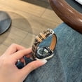 thumbnail image 4 of Band Compatible with Apple Watch 42/44/45/46/49mm, British Style Woolen PU Leather Stylish Plaid PU Leather Replacement Strap for iWatch Series 10 9 8 7 6 5 4 3 2 1 Ultra 1&2 SE,Brown/Black, 4 of 12