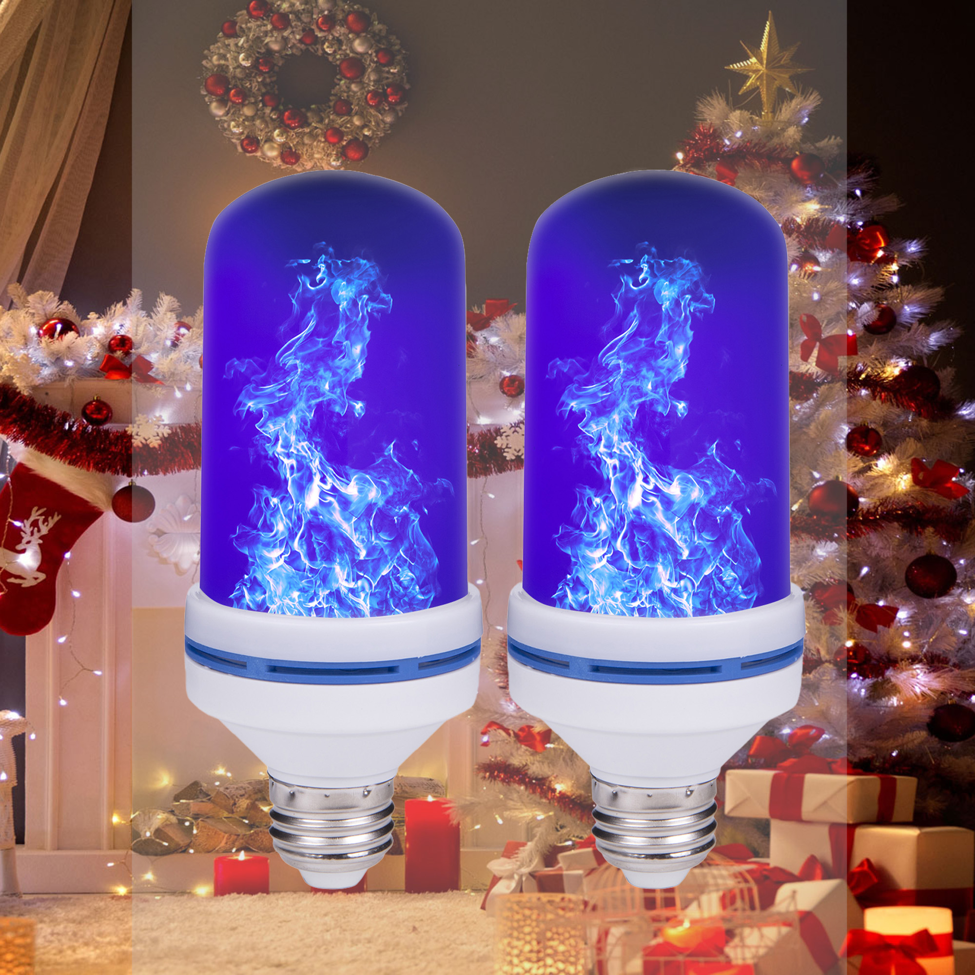 NK 2 PCS LED Flame Effect Fire Light Bulbs E26 Standard Base