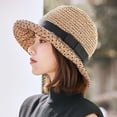 thumbnail image 5 of Sombrero de malla con lunares de 56-58 cm de circunferencia para el sol, sombrero de paja para playa con protección solar para verano para mujer, 5 of 5