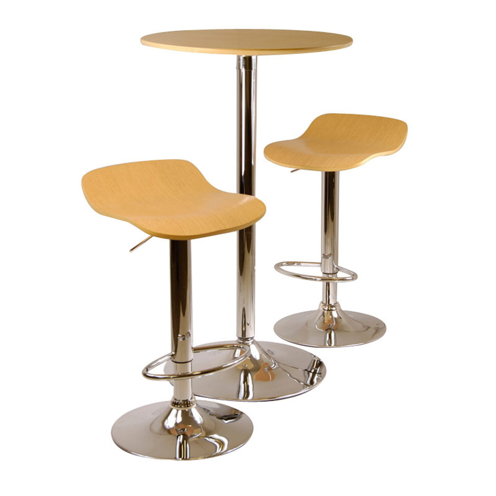 Kallie 3-pc Pub Table and Stools Set in Natural - Walmart.com
