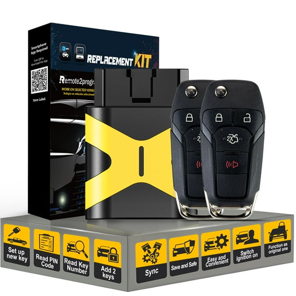 FILP Key Fob 315MHZ and DIY Programmer Tool Replacement for 2013-2016 Ford Fusion N5F-A08TAA Self Programmable Remote Control