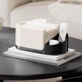 thumbnail image 4 of Organizador de caja de pañuelos de plástico blanco | Sostiene servilletas de tejidos faciales | Bandeja de almacenamiento para teléfonos celulares | Fácil recarga a prueba de polvo | para Baño, 4 of 6