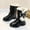 Black, variant on Big Girls' Quilted Snow Boots, Fleece-Lined Mid-Calf Winter Boots with Pom-Pom Detail