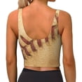 thumbnail image 3 of Bixox Women's Vintage Baseball Pattern Fitness Navel Tank Top U-Back Yoga Tank Top Sweatshirt Sports Bra, 3 of 7
