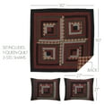 thumbnail image 6 of VHC Brands Cumberland Patchwork Chambray Cotton Rustic Pre-Washed Square Quilt Sham Queen Bedding Accessory, Set, Chili Pepper Red, 6 of 7