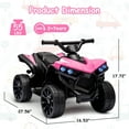thumbnail image 2 of Goldensoil 6V Kids ATV 4-Wheeler, 1.8MPH Max Speed, Ride-On Toy with Music, Up to 55 Pounds, Pink, 2 of 6