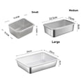 thumbnail image 2 of 1Pcs New Stainless Steel S/M/L Refrigerator Frozen Storage Box with Lid Crisper Box Food Organizer LARGE, 2 of 8
