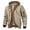 Khaki-1, variant on Men's Fleece Winter Jackets Zip Up Splicing Plaid Tactical Work Coat Casual Quilted Lined Cotton Fake Two-Piece Jacket