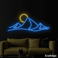 thumbnail image 3 of Craftnamesign Moon And Mountain Neon Sign, Bedroom Decor,Mountain Wall Art, 3 of 4
