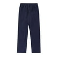 thumbnail image 2 of Juslio Boys Pants Solid Casual Spring Summer Suit Full Length for Kids Navy, 2 of 8