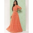 thumbnail image 4 of Janasya Women's Orange Georgette Digital Ethnic Printed Lehenga Choli, 4 of 8