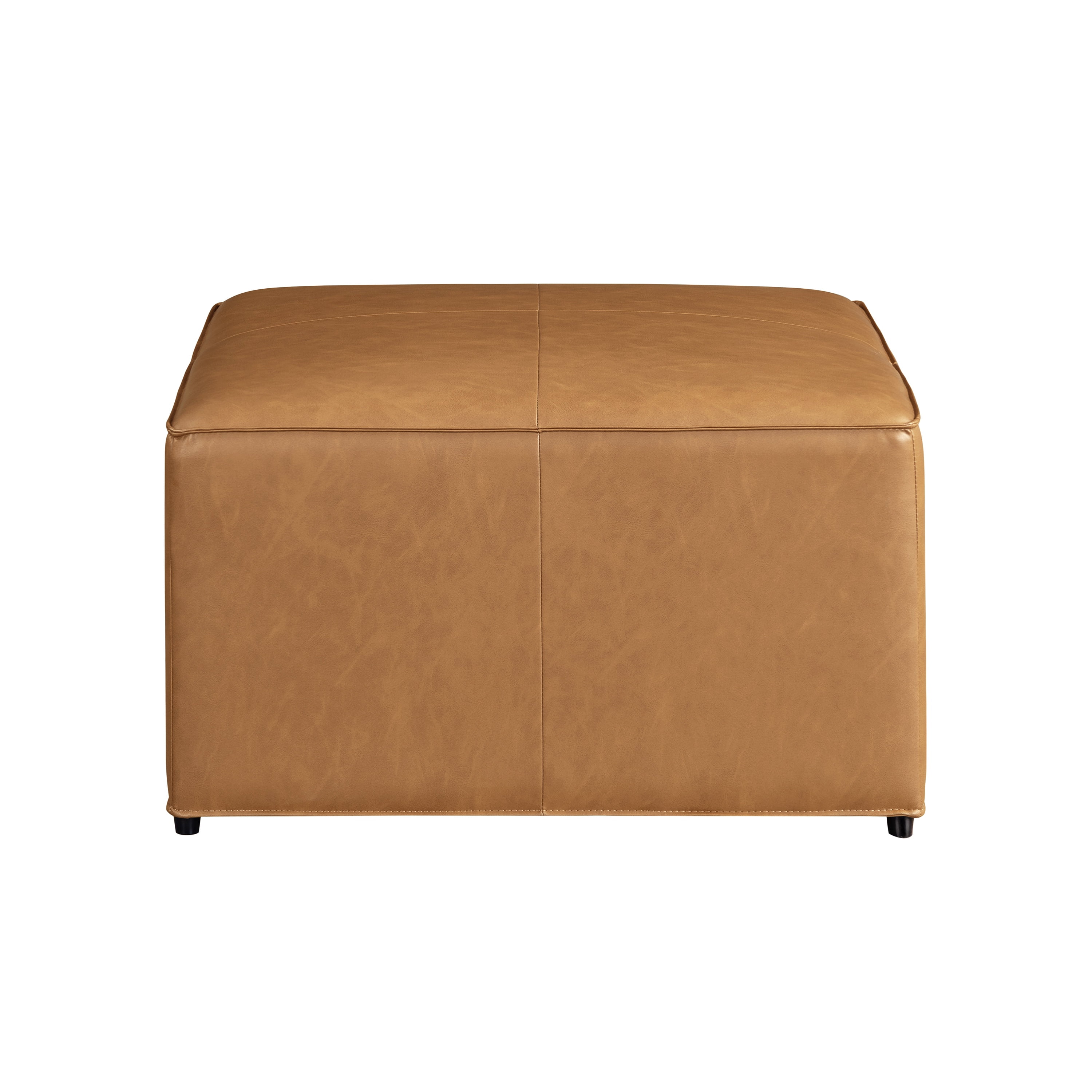Studio Living Hadley Modern Storage Ottoman, Carmel Faux Leather