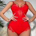 thumbnail image 4 of Gibobby Conjunto de lencería Sexy Liguero con Medias y Tanga Lingerie Set de Dormir Mujer Lenceria Mujer Talla Grande Mujer Sexy Bralette y Tanga Pijamas en Pareja(Rojo, XXG), 4 of 5