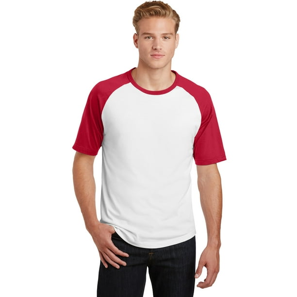 Camiseta Sport-Tek® de mangas cortas con bloques de colores y manga raglán. T201 deporte-tek T201