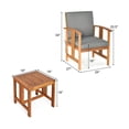 thumbnail image 5 of 3 Piece Outdoor Patio Sofa Set - Acacia Wood Furniture with Cushions - Garden Conversation Set for Patio, Yard, Poolside - Modern Outdoor Seating, 5 of 5