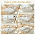thumbnail image 2 of MOONMISS Chenille Upholstered Convertible Foldable Memory Foam Sleeper Sofa with Pillows for Living Room-Beige, 2 of 6